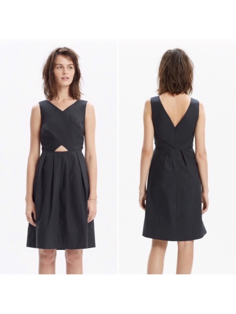 Madewell C6360 Navy Blue Cutout Sleeveless Sundress Size 10